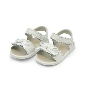 NEW ANGEL BABY girl's amelia scalloped toddler sandal in white
